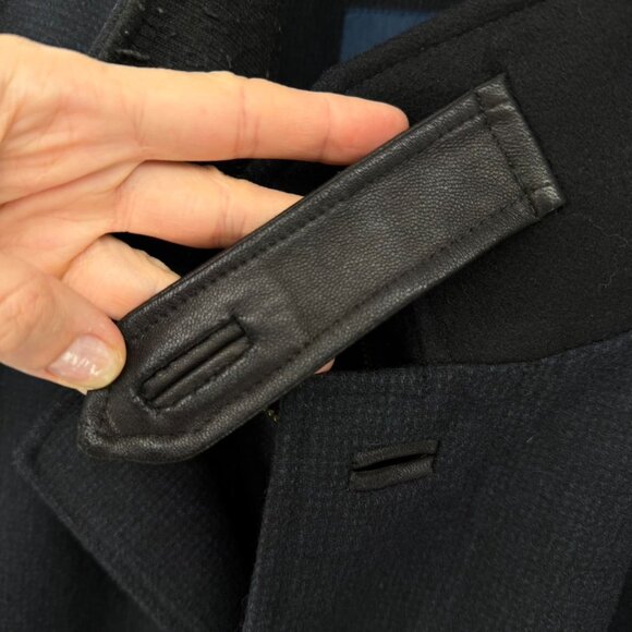 Cole Haan Men's Size XXL Classic Collared Wool-Blend Car Coat Navy - Picture 4 of 8